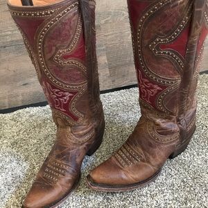 Lucchese Sahara Desert: Red & Nude boots. 6M